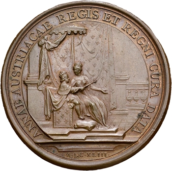 Louis XIV, Anne d&rsquo;Autriche Régente, par Mauger, 1643 Paris
