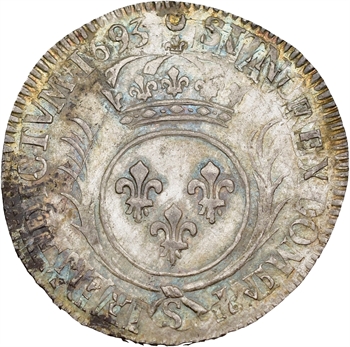 Louis XIV, demi-écu aux palmes, 1693 Reims