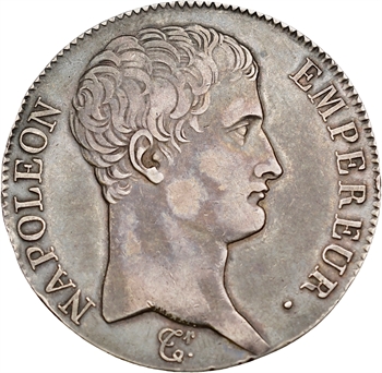 Premier Empire, 5 francs tête nue, calendrier révolutionnaire, An 13 Perpignan