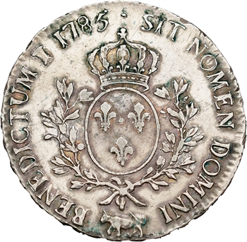 Louis XVI, écu aux rameaux d&rsquo;olivier du Béarn, 1785 Pau