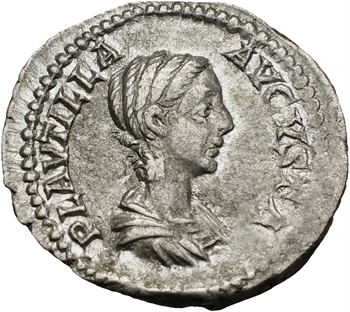 Plautille, denier, Rome, 202