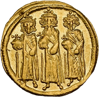 Héraclius, Héraclius Constantin et Héraclonas, solidus, Constantinople, 1re officine, 638-639