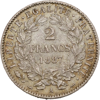 IIIe République, 2 francs Cérès, 1887 Paris