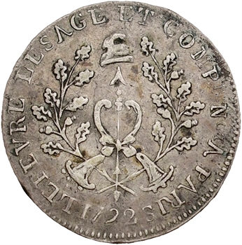 Constitution, Bon pour 5 sols Lefèvre et Lesage, An 4, 1792 Paris
