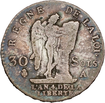 Constitution, 30 sols FRANÇOIS, An 4, 1792 Paris