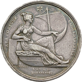 Consulat, préparation de l&rsquo;invasion de l&rsquo;Angleterre, transformée en médaille de mariage, par Brenet, 1803 (1805) Paris