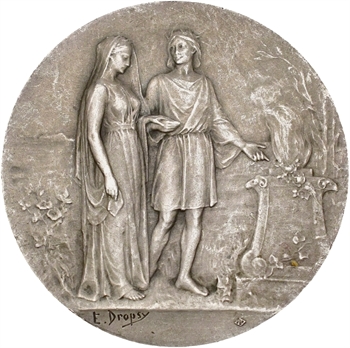 Dropsy (E.) : médaille de mariage en argent, 1914 Paris