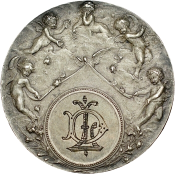 IIIe République, médaille de mariage par Bottée, en argent, 1912 Paris