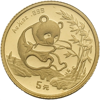 Chine, 5 yuan (1/20 once) Panda, 1994