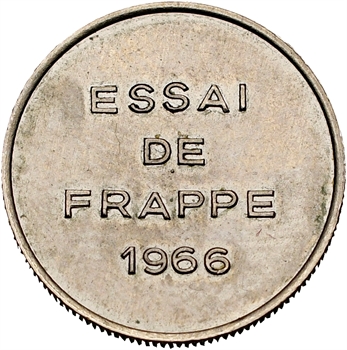 Ve République, essai de frappe au module du 1/2 franc Semeuse, 1966 Paris