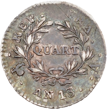 Premier Empire, quart de franc, An 13 Paris