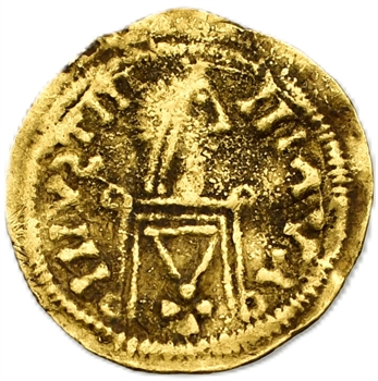 Wisigoths, Leovigildus, trémissis au nom de Justinien II, Tolède, 569-586