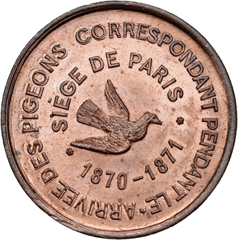 Gvt de Défense nationale, dix centimes arrivée de pigeons, 22 octobre 1870