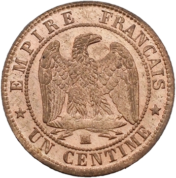 Second Empire, un centime tête nue, 1854 Marseille