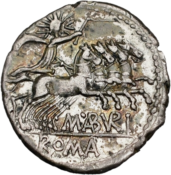 Aburia, denier, Rome, 132 av. J.-C.