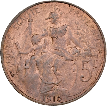IIIe République, 5 centimes Daniel-Dupuis, 1910 Paris