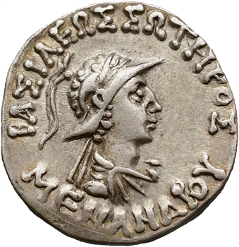 Royaume de Bactriane, Ménandre, drachme, c.160-140 av. J.-C.