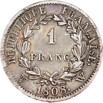Premier Empire, 1 franc République, 1808 Lille