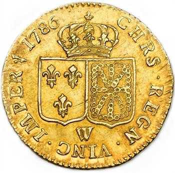 Louis XVI, louis d’or à la tête nue, 1786, 1er semestre, Lille