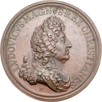 Louis XIV, prix de poésie de l&rsquo;Académie française, par Nilis, grand module, 1699 Paris