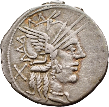 Papiria, denier, Rome, 122 av. J.-C.