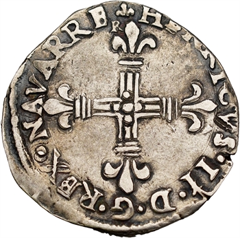 Navarre (royaume de), Henri III (II de Béarn), quart d&rsquo;écu, 15– Saint-Palais