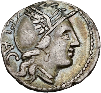Rutilia, denier, Rome, 77 av. J.-C.