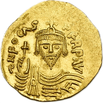 Phocas, solidus, Constantinople, 10e officine, 607-610