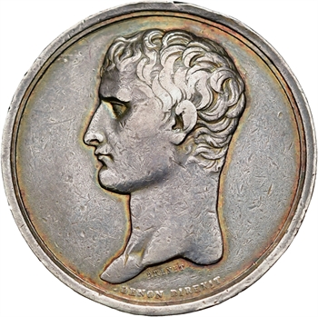 Consulat, préparation de l&rsquo;invasion de l&rsquo;Angleterre, transformée en médaille de mariage, par Brenet, 1803 (1805) Paris