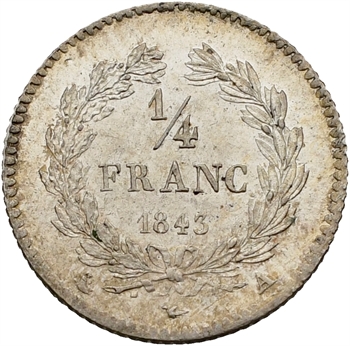Louis-Philippe Ier, 1/4 franc, 1843 Paris
