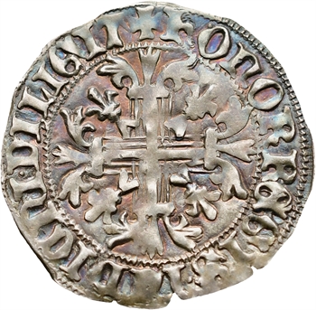 Provence (comté de), frappe posthume au nom de Robert d’Anjou, carlin ou gillat immobilisé, c.1350-1400 Naples ?
