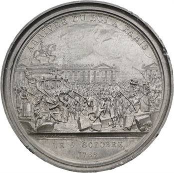 Constitution, arrivée du Roi à Paris, deuxième état du coin, 1789 Paris