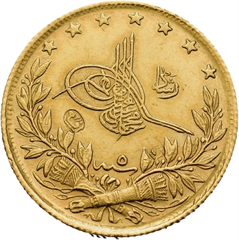 Turquie, Mohammed V, 100 kurush, AH 1327/5 (1913) Constantinople