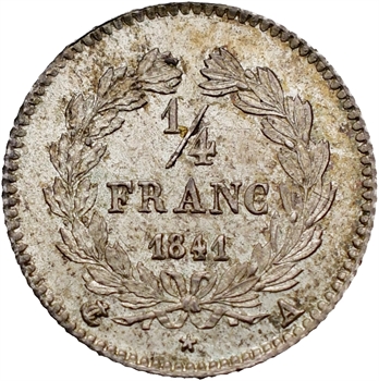 Louis-Philippe Ier, 1/4 franc, 1841 Paris
