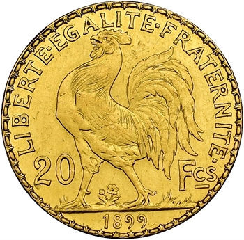 IIIe République, essai-piéfort de 20 francs Marianne, 1899 Paris