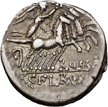Fabia, denier, Rome, 118-117 av. J.-C.
