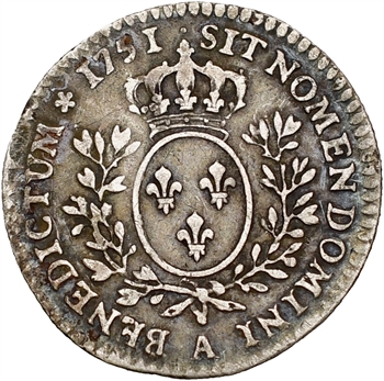 Louis XV, dixième d&rsquo;écu au bandeau, 1751 Paris
