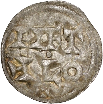 Poitou (comté de), au type de Charles le Simple, obole immobilisée, Melle