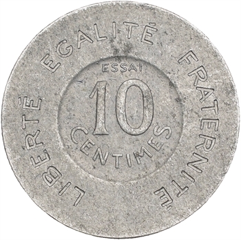 IIIe République, essai de 10 centimes par Rude, petit module, 1909 Paris