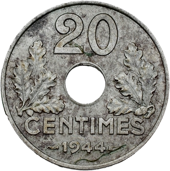 État Français, 20 centimes fer, 1944 Paris