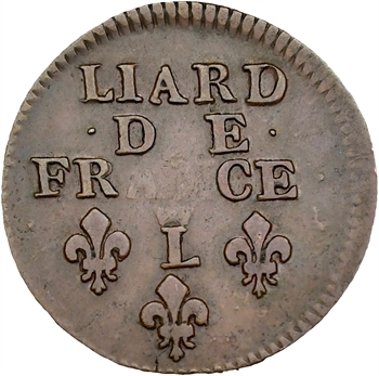 Louis XIV, liard au buste âgé, 1696 Lille