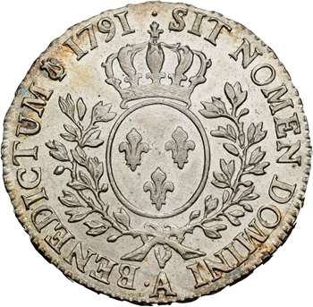 Louis XVI, demi-écu aux branches d&rsquo;olivier, 1791, 2d semestre, Paris (.A)