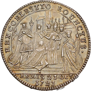 Louis XV, sacre à Reims le 25 octobre 1722, argent, après 1740, Nuremberg