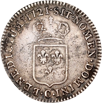 Louis XV, sixième d&rsquo;écu de France, 1721 Caen