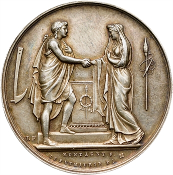 Second Empire, médaille de mariage, par Montagny, 1868, Paris