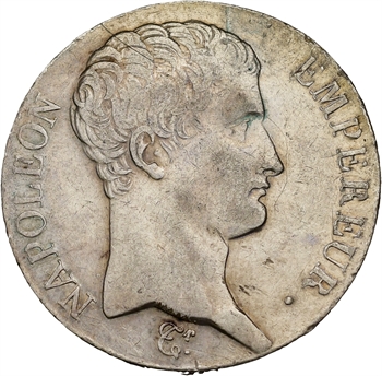Premier Empire, 5 francs tête nue, calendrier grégorien, 1807 Bayonne