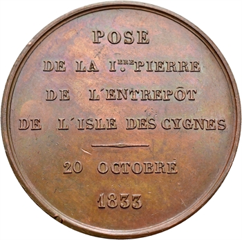 Louis-Philippe Ier, pose de la première pierre de l’entrepôt de l’île des cygnes, 1833 Paris