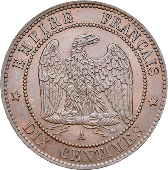 Second Empire, dix centimes tête nue, 1853 Paris