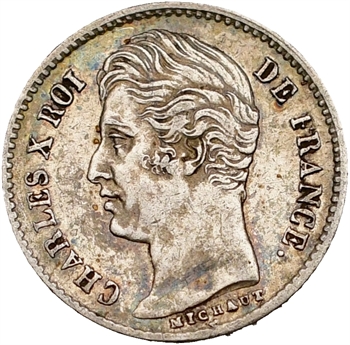 Charles X, 1/4 de franc, 1827 Paris