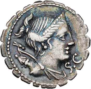 Claudia, denier serratus, Rome, 79 av. J.-C.